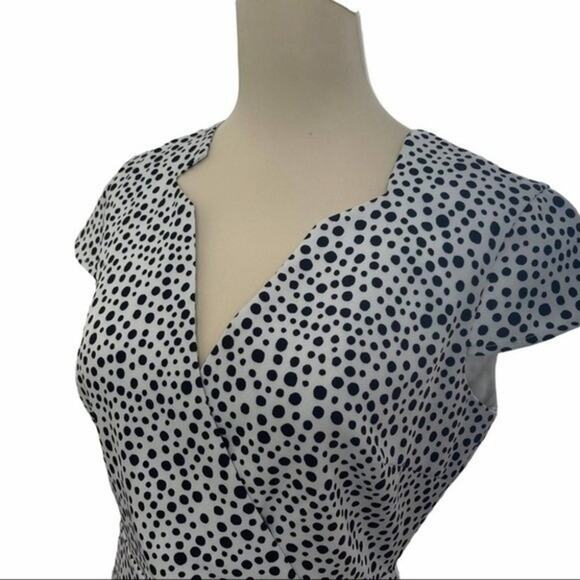 Alexia Admor Cocktail Career Dress, Black & White Polka Dots, Wedding Guest 8 - Picture 3 of 10